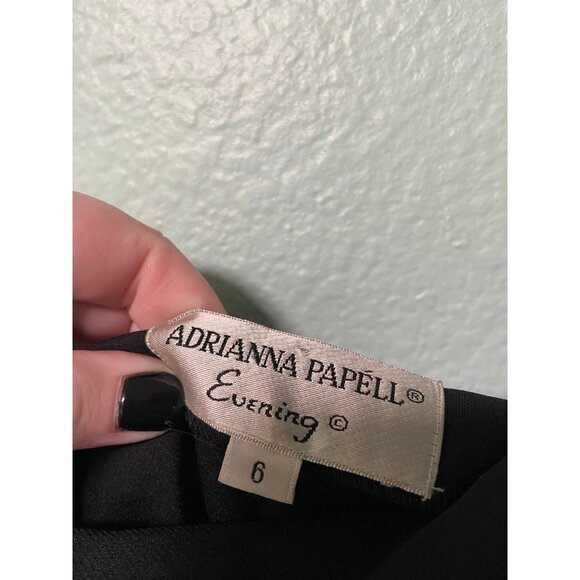 Vintage‎ Adrianna Papell Evening Black and Gold Dress Size 6 - Picture 6 of 10